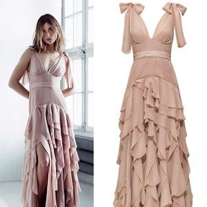 Demure H&M Conscious Collection Nude Pink Maxi Dress